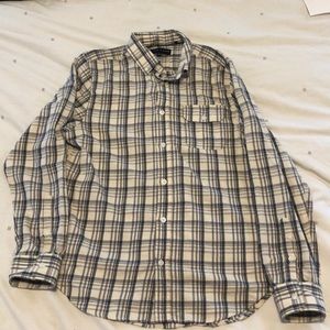 White and blue plaid flannel